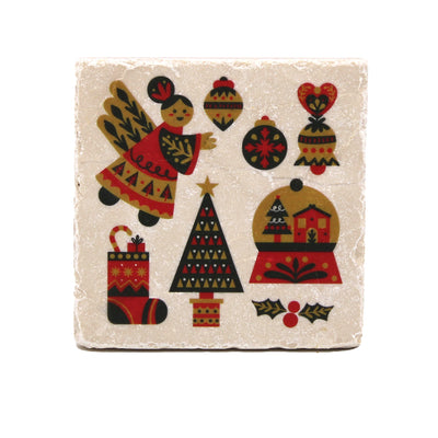 Scandinavian Christmas Marble Coaster available at American Swedish Institute.