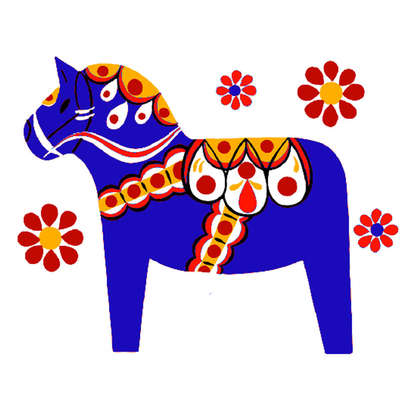 Square Dala Horse Magnet available at American Swedish Institute.