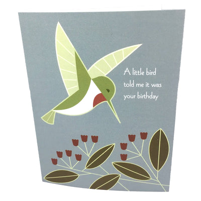 Hummingbird Birthday Notecard by Cindy Lindgren available at American Swedish Institute.