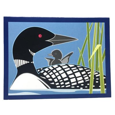 Loon & Baby Notecard by Cindy Lindgren available at American Swedish Institute.