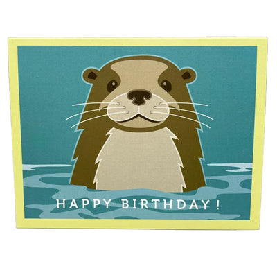 Otter Happy Birthday Notecard by Cindy Lindgren available at American Swedish Institute.