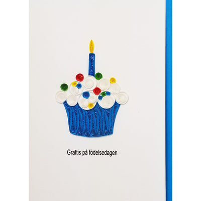 Iconic Quilling Grattis på födelsedagene (Happy Birthday) Greeting Card available at American Swedish Institute.