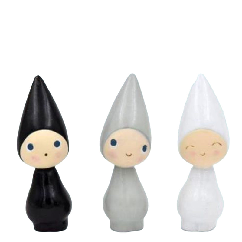 Black, Grey, White Peggy Tomte set available at American Swedish Institute.