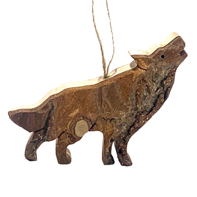 Bark Wolf Ornament available at American Swedish Institute.
