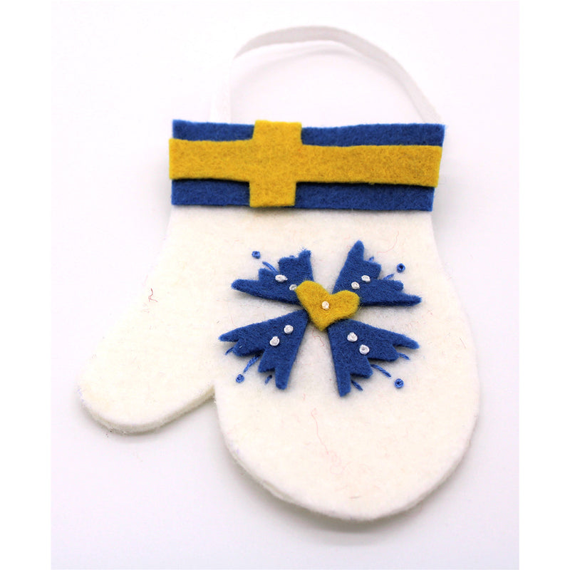 Felt Nordic Country Mitten Ornament available at American Swedish Institute.