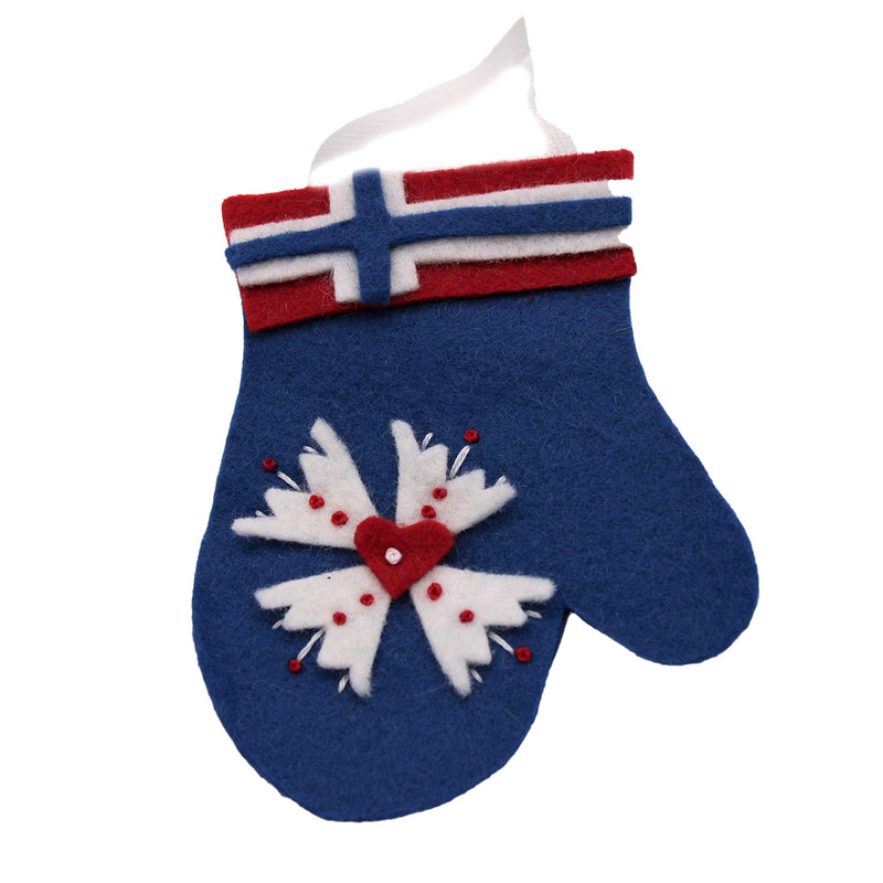 Felt Nordic Country Mitten Ornament available at American Swedish Institute.