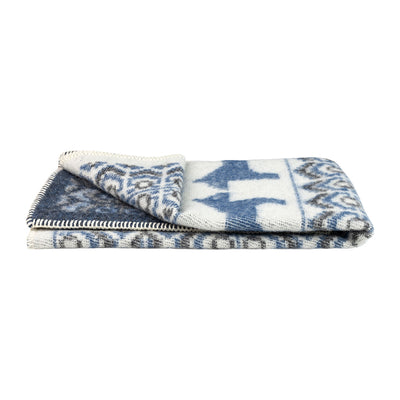 Blue Dalarna Baby/Lap Blanket  - Öjbro Vantfabrik