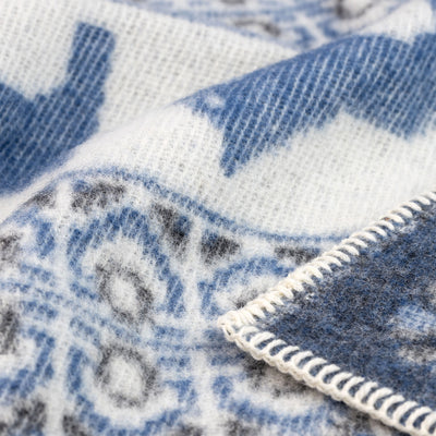 Blue Dalarna Baby/Lap Blanket  - Öjbro Vantfabrik