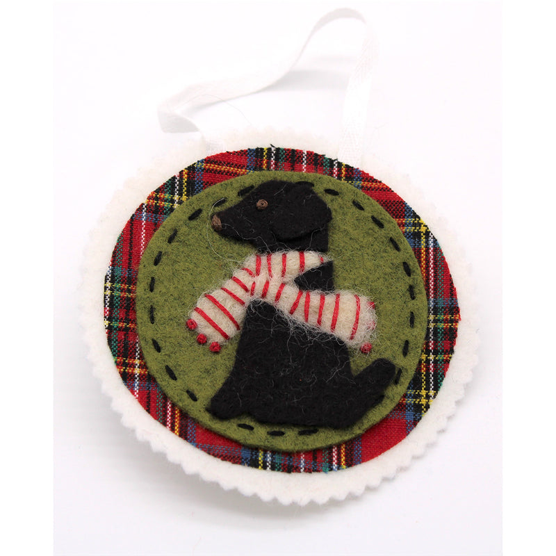 Felt Black Lab Ornament available at American Swedish Institute.