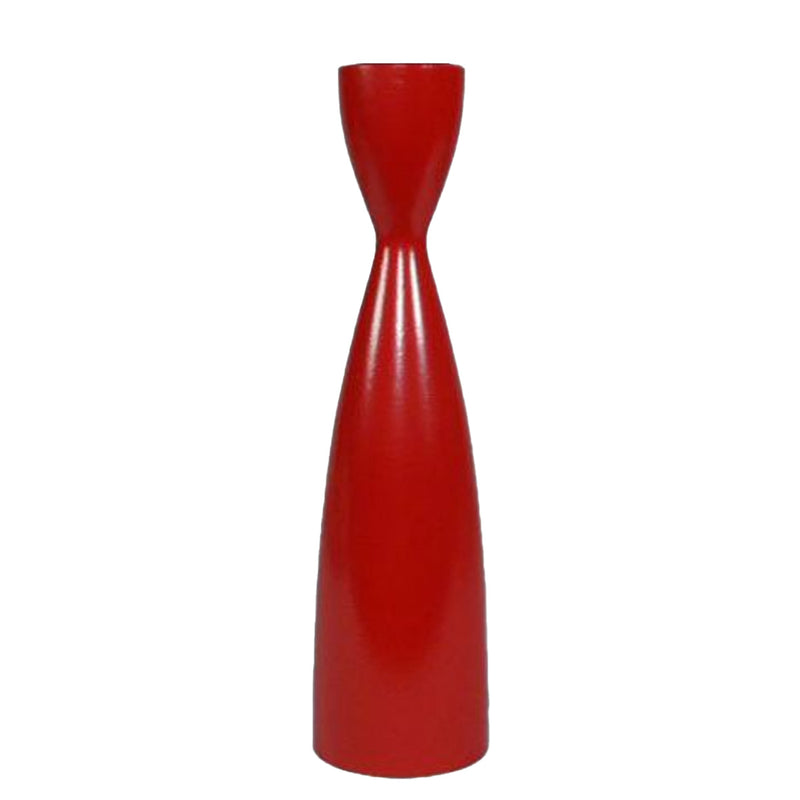 Red Wooden Candlestick Holder