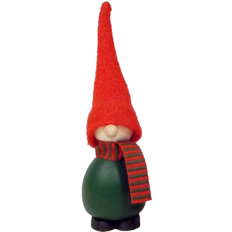 Tomte with Tall Red Hat and Green Body