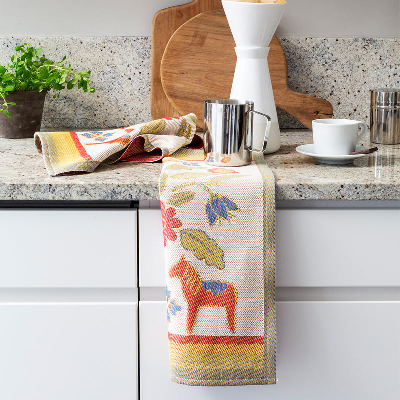 Kurbitsblom Tea Towel  by Ekelund available at American Swedish Institute.