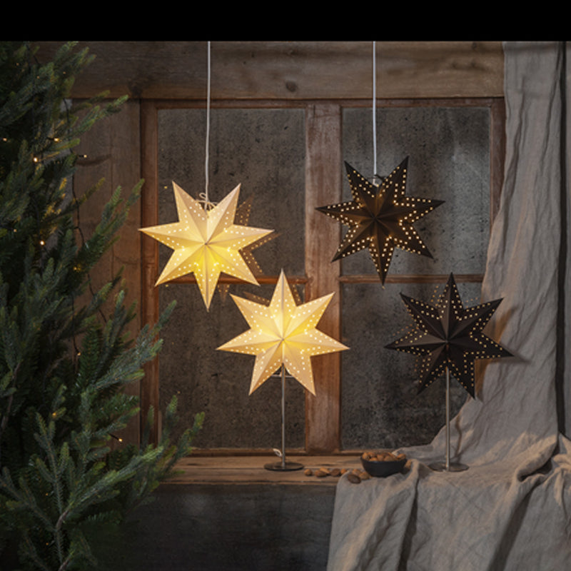 Illuminated paper star lights can be seen all over Sweden during the Jul Season.  This beautiful Siri Star is the perfect item to add to your Jul decorating for that Swedish vibe.