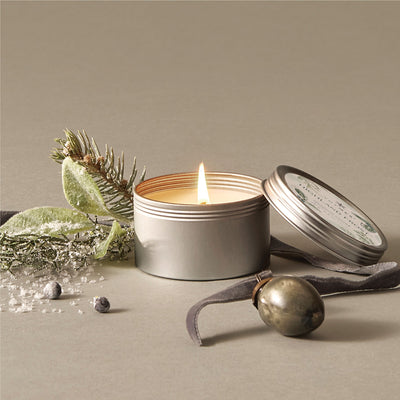 Thymes Highland Frost Travel Tin Candle available at American Swedish Institute.