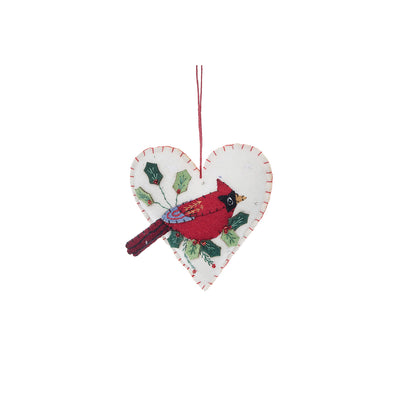 Felt Cardinal Heart Ornament available at American Swedish Institute.