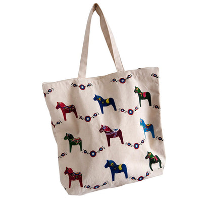 Colorful Dala Horse Tote available at American Swedish Institute.