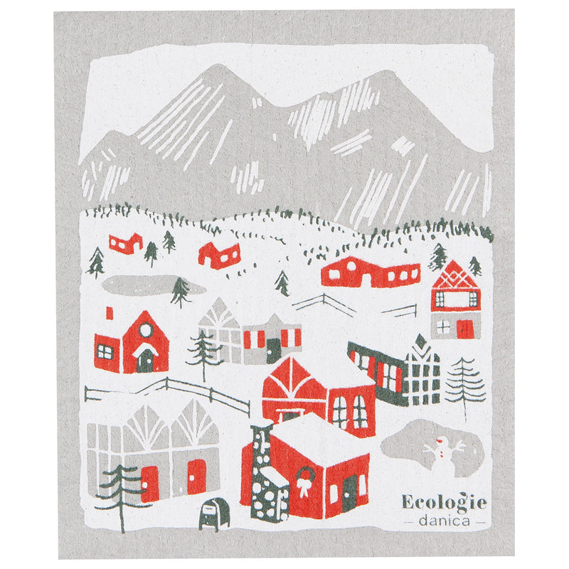 Snowy Village Dishcloth available at American Swedish Institute.