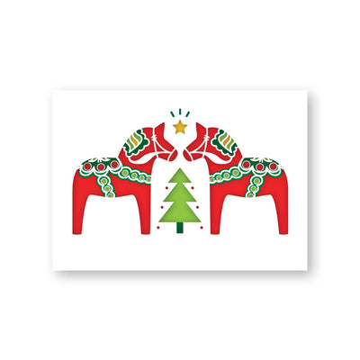 Holiday Red Dalahst Card by Anniken available at American Swedish Institute.
