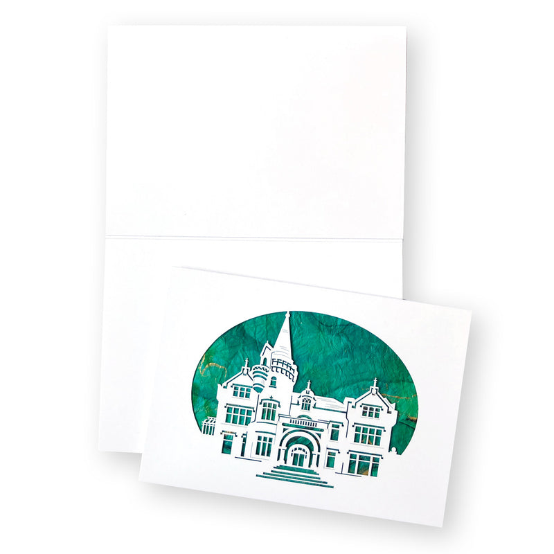 ASI Mansion Cut-Out Hand-Marbled Notecard available at American Swedish Institute.
