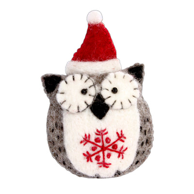Felt Snowflake Owl Ornament available at American Swedish Institute.