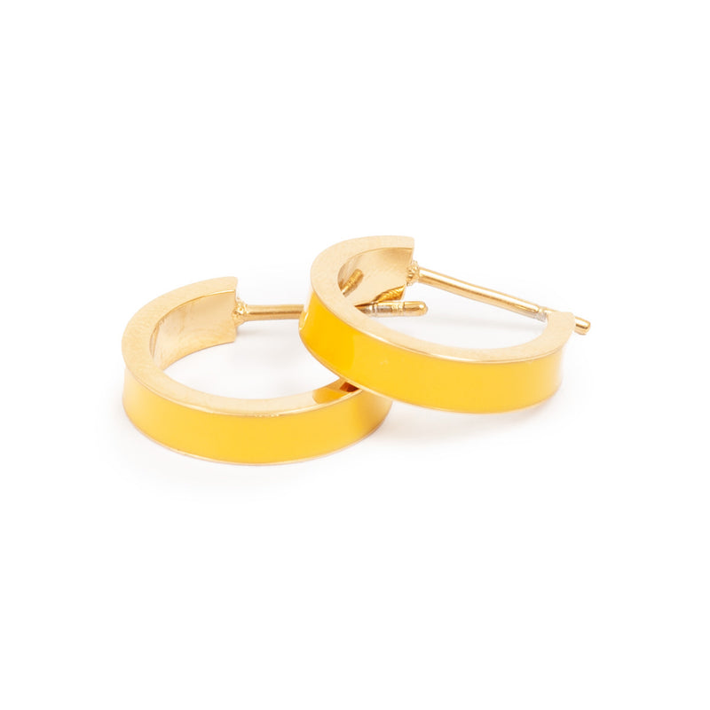 Yellow Enamel Hoop Earrings - A&C Oslo available at American Swedish Institute.