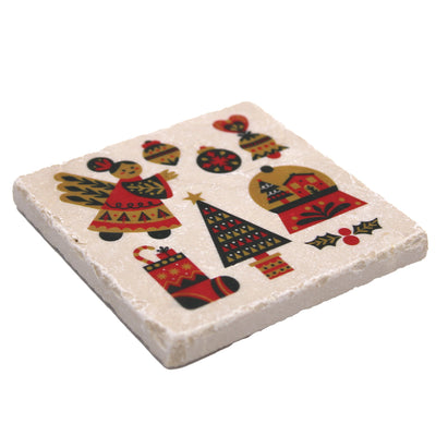 Scandinavian Christmas Marble Coaster available at American Swedish Institute.