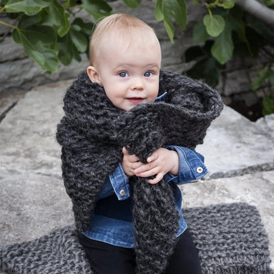 eldblå Baby Throw/Adult Scarf available at American Swedish Institute.