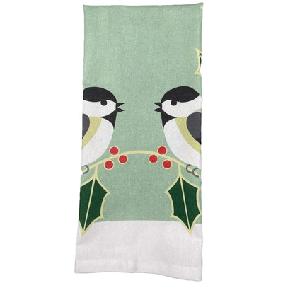 Chickadee Holly Tea Towel by Cindy Lindgren available at American Swedish Institute.