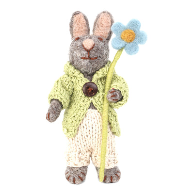 Én Gry & Sif Sweater Bunny with Blue Flower available at American Swedish Institute.