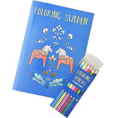 Coloring Sweden Book and Pencil Set available at American Swedish Institute.