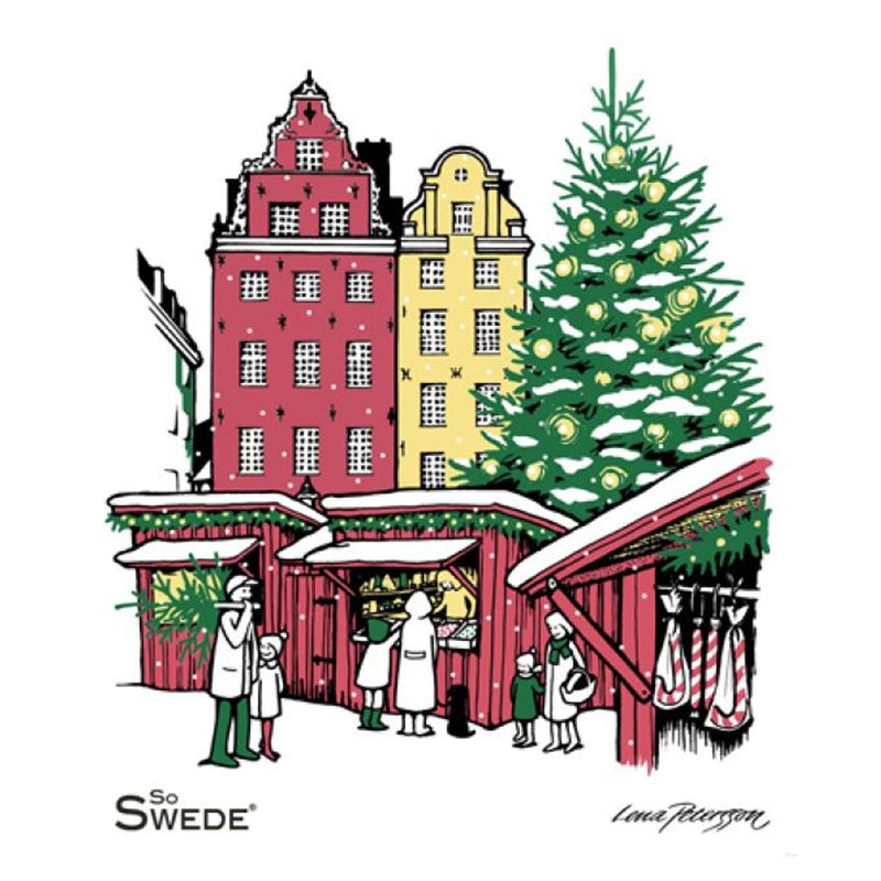 Christmas Market Dishcloth available at American Swedish Institute.