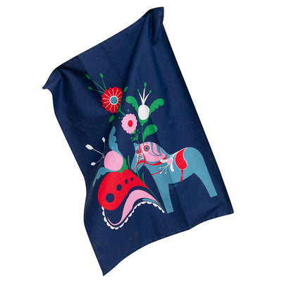 Dala Horse Kurbits Tea Towel available at American Swedish Institute.