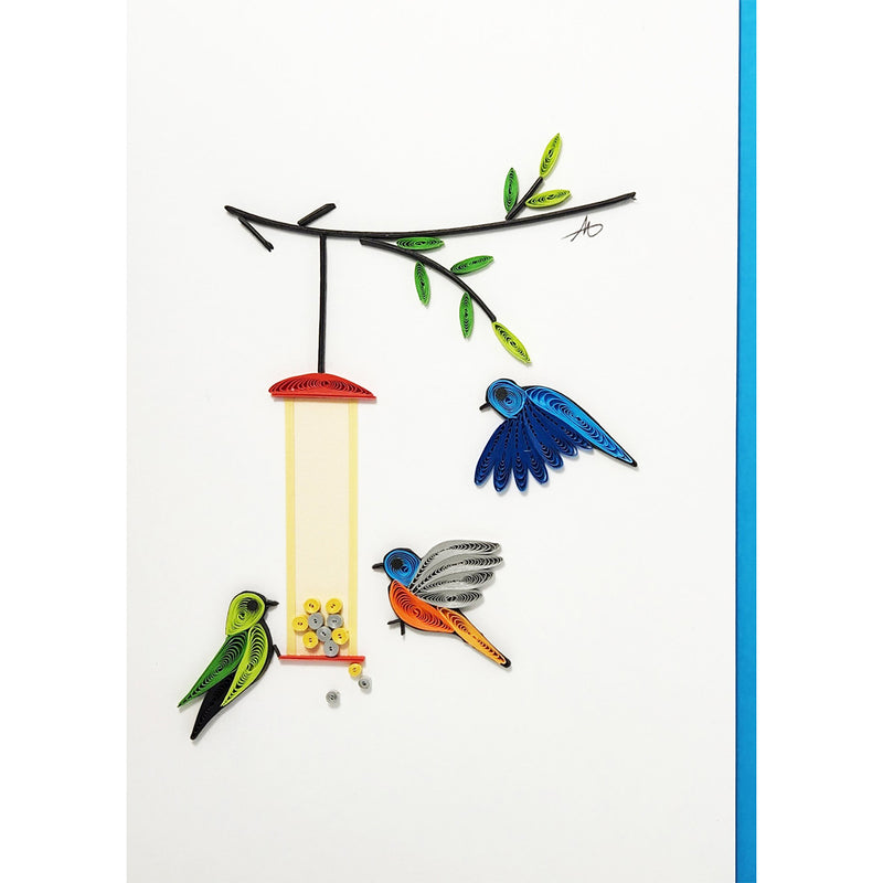 Iconic Quilling Bird Feeder Greeting Card available at American Swedish Institute.