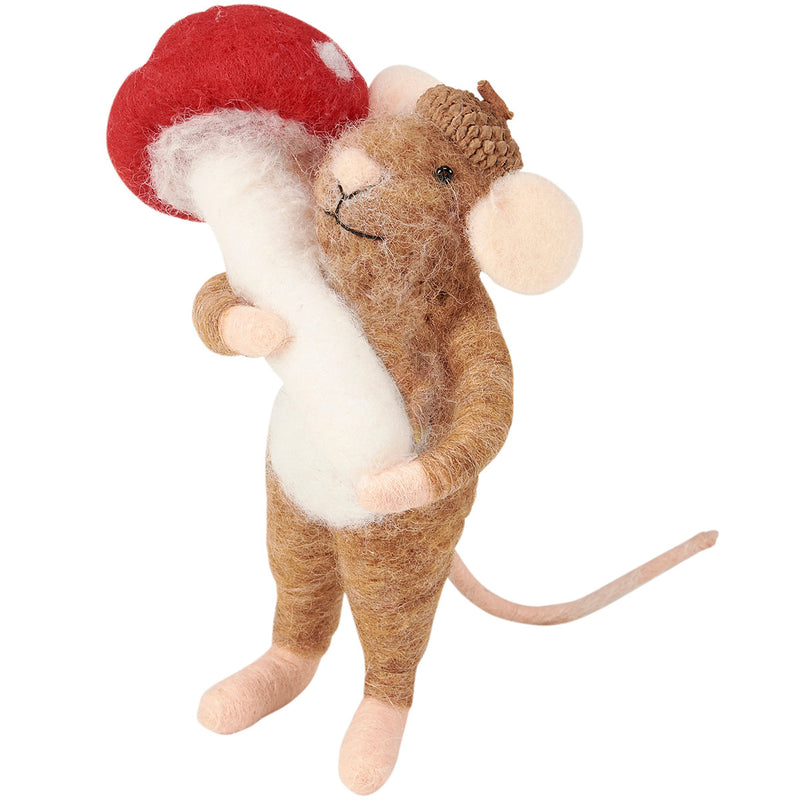 Felt Toadstool Mouse Decoration available at American Swedish Institute.