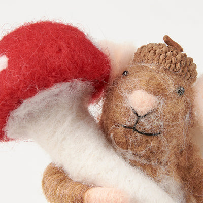 Felt Toadstool Mouse Decoration available at American Swedish Institute.