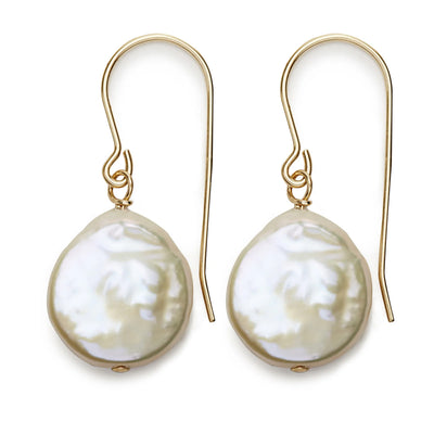 Coin Pearl Earrings by in2 design available at American Swedish Institute.