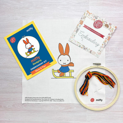 Miffy Sledding Embroidery Kit available at American Swedish Institute.