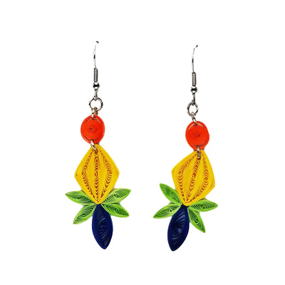 Iconic Quilling Abstract Flower Earrings available at American Swedish Institute.