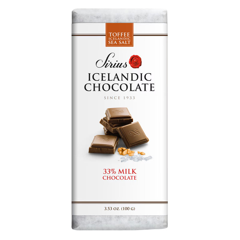 Icelandic Milk Chocolate Toffee Sea Salt Bar available at American Swedish Institute.
