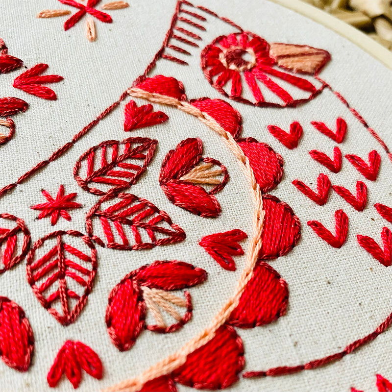 Nordic Folk Cardinal Embroidery Kit available at American Swedish Institute.