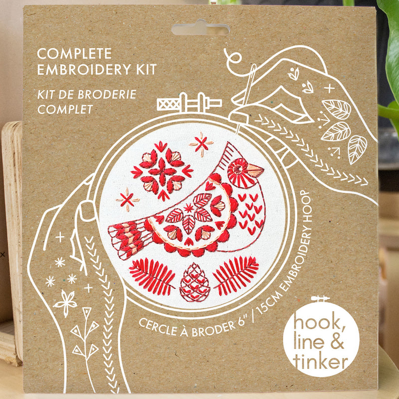 Nordic Folk Cardinal Embroidery Kit available at American Swedish Institute.