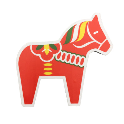 Cindy Lindgren Dala Horse Sticker available at American Swedish Institute.