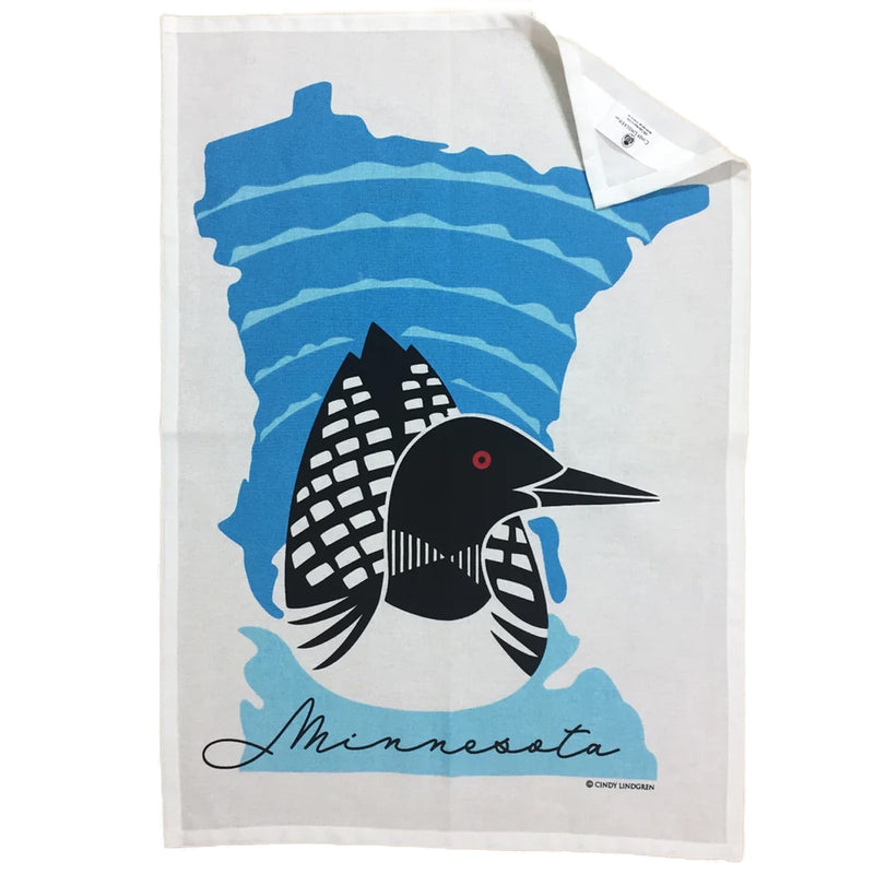 Minnesota Loon Tea Towel by Cindy Lindgren available at American Swedish Institute.