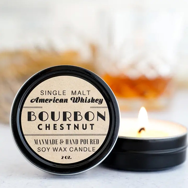 Bourbon Candle Travel Tin available at American Swedish Institute.