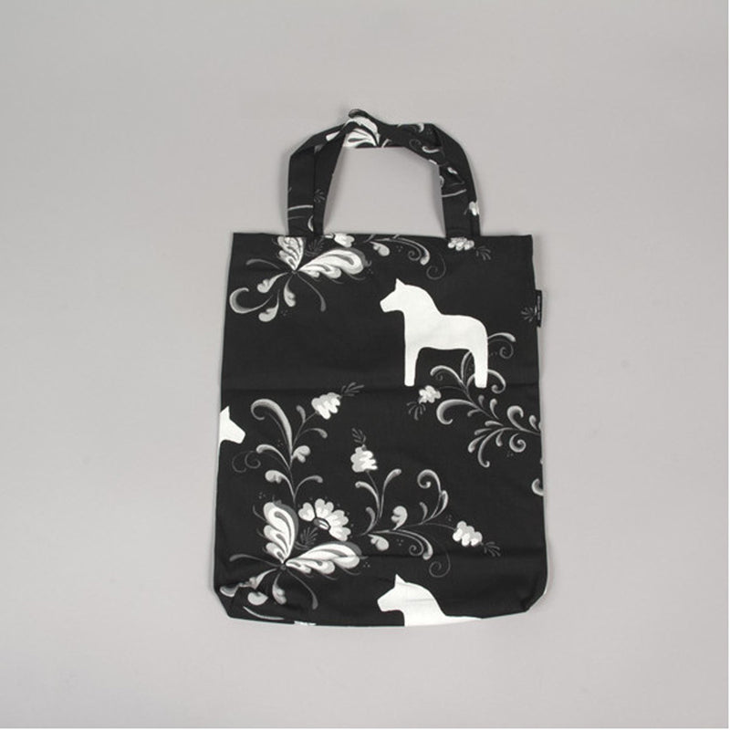 Kurbitz Dala Horse Black and White Tote Bag