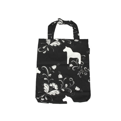 Kurbitz Dala Horse Black and White Tote Bag available at American Swedish Institute.