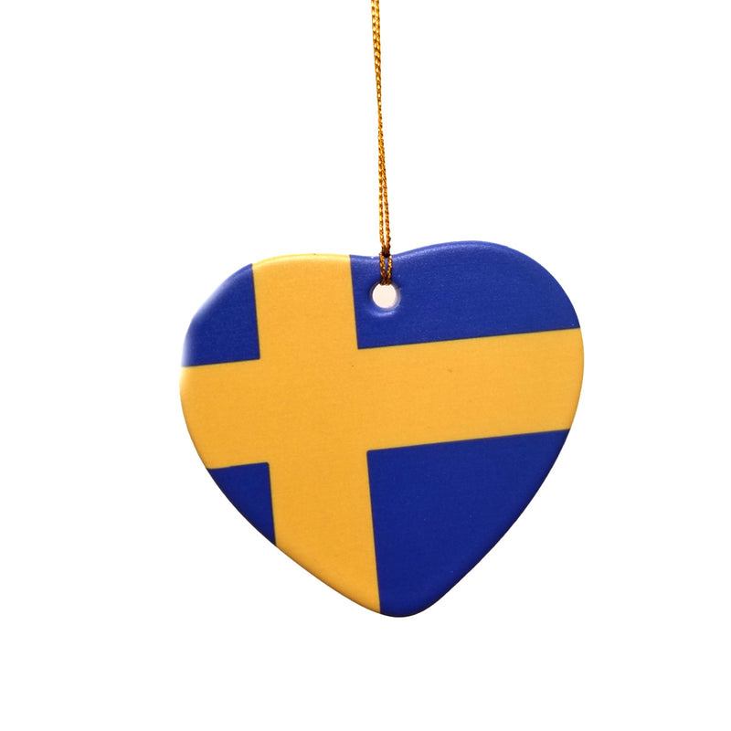 Swedish Flag Heart Ornament available at American Swedish Institute.