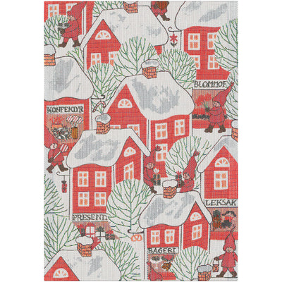 Tomtebyn (Santa Village) Tea Towel by Ekelund available at American Swedish Institute.