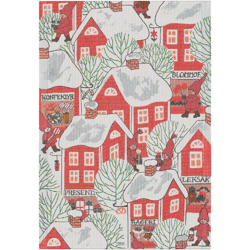 Tomtebyn (Santa Village) Tea Towel by Ekelund available at American Swedish Institute.