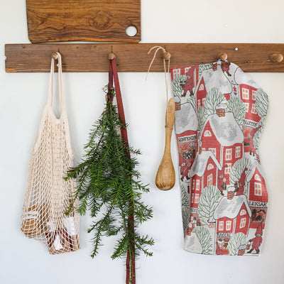 Tomtebyn (Santa Village) Tea Towel by Ekelund available at American Swedish Institute.